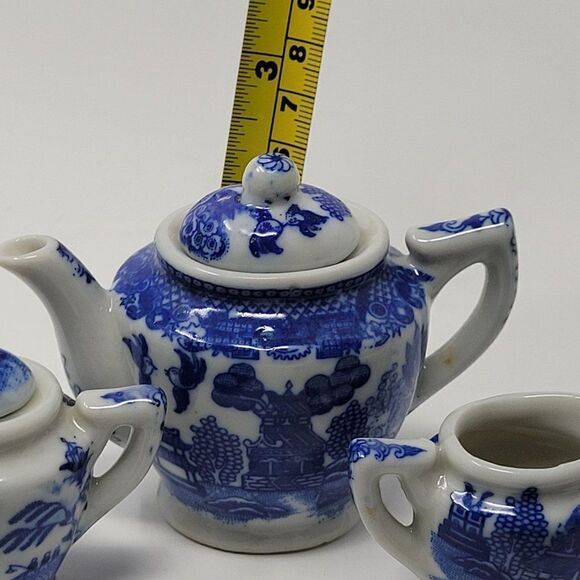 Vintage Blue Willow Porcelain Childrens Doll Tea‎ Party Set Japan Playset Gift - Picture 5 of 16